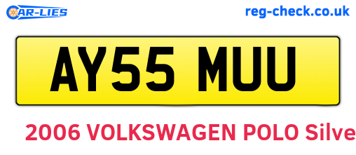 AY55MUU are the vehicle registration plates.