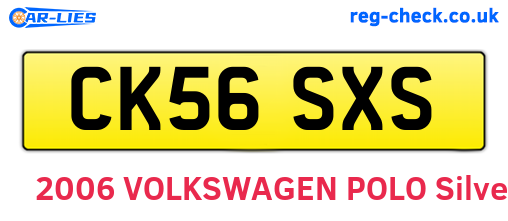CK56SXS are the vehicle registration plates.