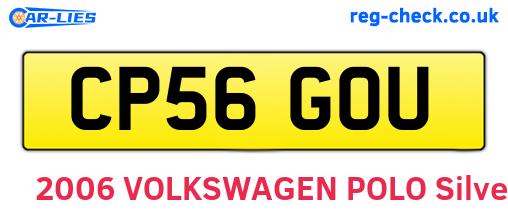 CP56GOU are the vehicle registration plates.