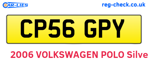 CP56GPY are the vehicle registration plates.
