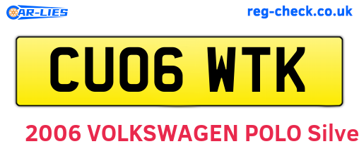 CU06WTK are the vehicle registration plates.