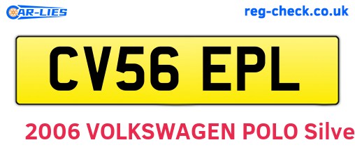 CV56EPL are the vehicle registration plates.
