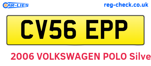 CV56EPP are the vehicle registration plates.
