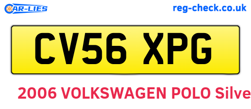 CV56XPG are the vehicle registration plates.