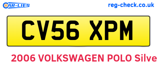 CV56XPM are the vehicle registration plates.