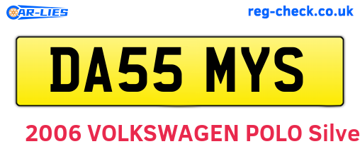 DA55MYS are the vehicle registration plates.