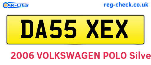 DA55XEX are the vehicle registration plates.