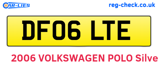 DF06LTE are the vehicle registration plates.
