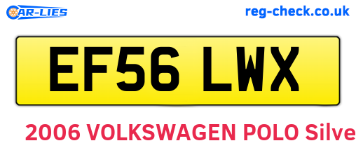EF56LWX are the vehicle registration plates.