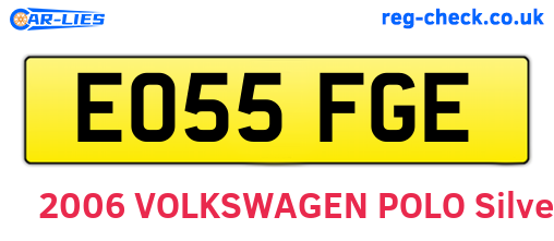 EO55FGE are the vehicle registration plates.