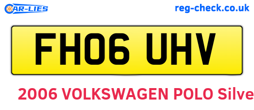 FH06UHV are the vehicle registration plates.