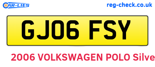 GJ06FSY are the vehicle registration plates.