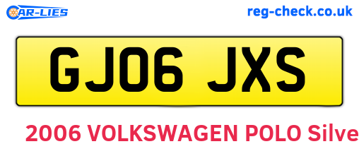 GJ06JXS are the vehicle registration plates.