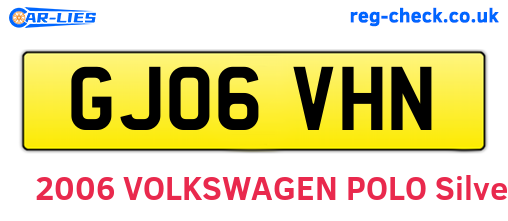 GJ06VHN are the vehicle registration plates.