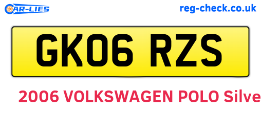 GK06RZS are the vehicle registration plates.