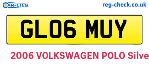 GL06MUY are the vehicle registration plates.