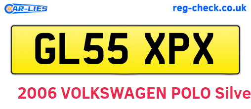 GL55XPX are the vehicle registration plates.