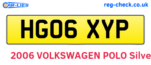 HG06XYP are the vehicle registration plates.