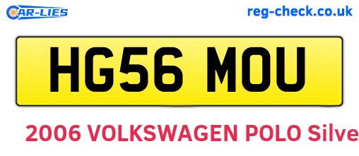HG56MOU are the vehicle registration plates.