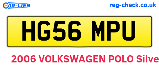 HG56MPU are the vehicle registration plates.