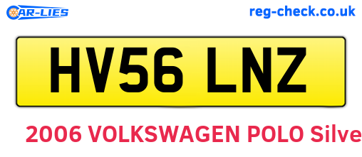 HV56LNZ are the vehicle registration plates.