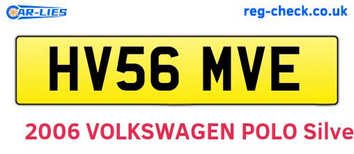 HV56MVE are the vehicle registration plates.
