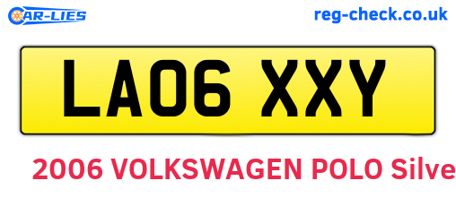 LA06XXY are the vehicle registration plates.