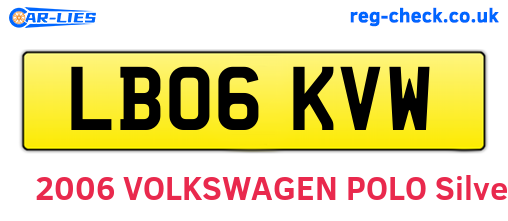 LB06KVW are the vehicle registration plates.