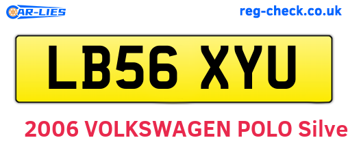 LB56XYU are the vehicle registration plates.