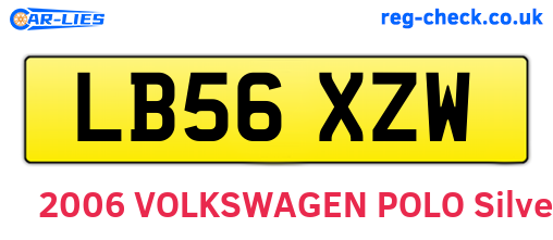 LB56XZW are the vehicle registration plates.