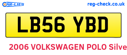 LB56YBD are the vehicle registration plates.