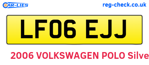 LF06EJJ are the vehicle registration plates.