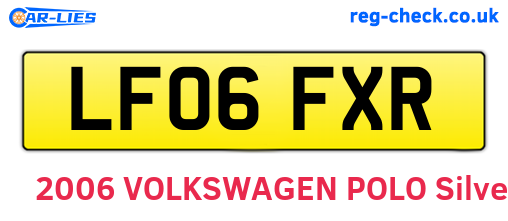 LF06FXR are the vehicle registration plates.