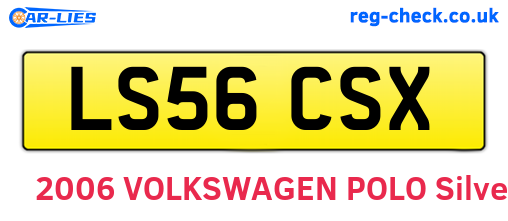LS56CSX are the vehicle registration plates.