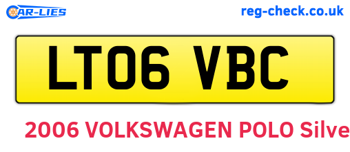LT06VBC are the vehicle registration plates.