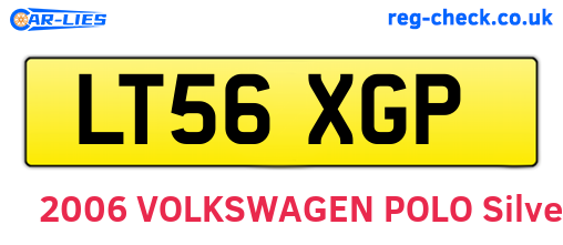 LT56XGP are the vehicle registration plates.
