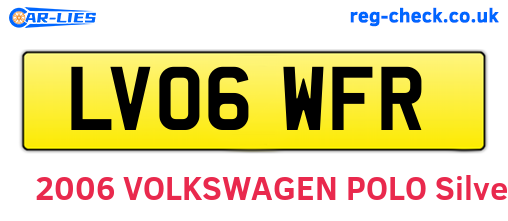 LV06WFR are the vehicle registration plates.
