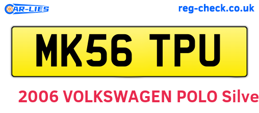 MK56TPU are the vehicle registration plates.
