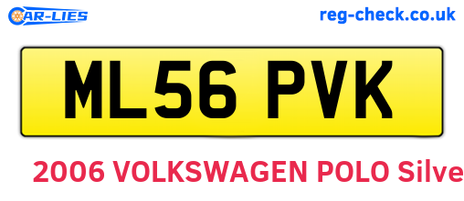 ML56PVK are the vehicle registration plates.