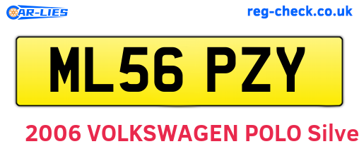 ML56PZY are the vehicle registration plates.