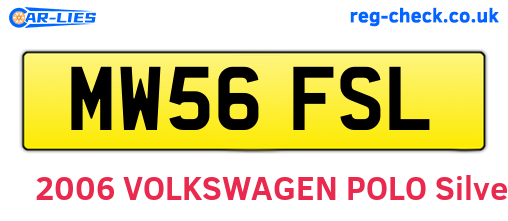 MW56FSL are the vehicle registration plates.