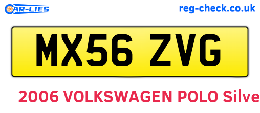 MX56ZVG are the vehicle registration plates.