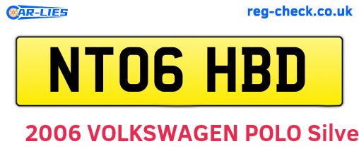 NT06HBD are the vehicle registration plates.