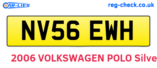 NV56EWH are the vehicle registration plates.