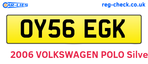OY56EGK are the vehicle registration plates.