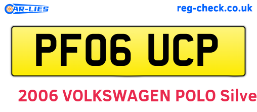 PF06UCP are the vehicle registration plates.