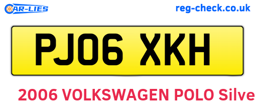 PJ06XKH are the vehicle registration plates.