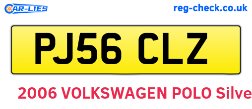 PJ56CLZ are the vehicle registration plates.