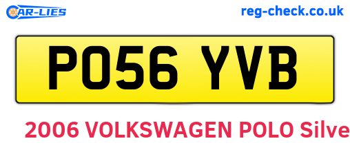 PO56YVB are the vehicle registration plates.