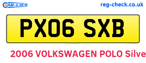 PX06SXB are the vehicle registration plates.